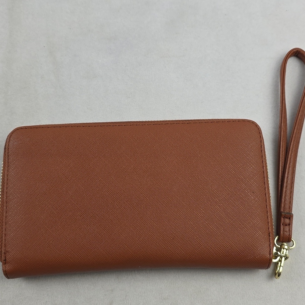 Steve‎ Madden Tan Wristlet Zip Wallet 16 Card Slots - Picture 2 of 7